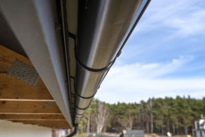 Gutter system on commercial building